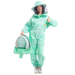 Combinaison d'apiculture à double voile, voile en maille ventilée à 3 couches et voile rond, poignets élastiques, plusieurs poches, avec options OEM ODM - Product Image 2