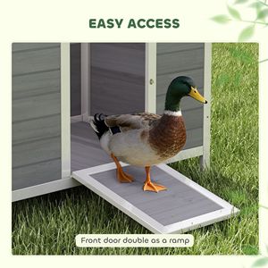 Pollaio in Legno con Tetto Apribile, Gambe Rialzate, Rampa, Finestre Ventilate e Base Rimovibile per Anatre e Conigli - Product Image 6