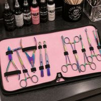 Outils et fournitures de studio de piercing professionnel, ensemble d'outils de piercing corporel, instruments de piercing en acier inoxydable revêtu de titane arc-en-ciel
