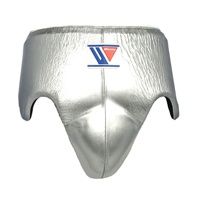 Conjunto de Equipo de Boxeo Winning Silver GYMSTERO GS-ST-001, Guantes de Cuero PU, Protector Inguinal, Correa de Muñeca Ajustable con Gancho y Bucle
