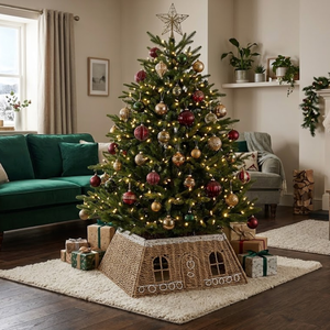 New Arrival Seagrass Christmas <b>Tree</b> Collar House Shaped Rustic <b>Tree</b> Ring Base Cover for <b>Artificial</b> <b>Tree</b> from Vietnam - Product Image 3