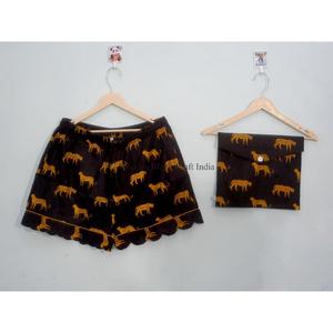 Ensemble de pyjama élégant pour femmes, col en V, coton, motif floral, vêtements de nuit, short décontracté printemps, sexy, demoiselle d'honneur, doux - Product Image 3