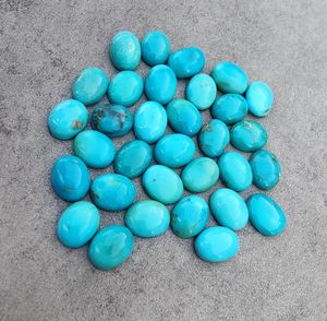 Turquoise américaine naturelle ovale cabochon à dos plat, pierre précieuse calibrée, pierre en vrac pour la fabrication de bijoux, vente en gros - Product Image 2