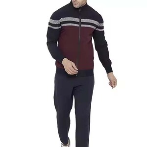 Conjunto Deportivo para Hombre con Bloques de Color, Sudadera Casual de Manga Larga con Cuello Redondo y Bolsillos Laterales, Poliéster y Algodón, Ropa de Otoño - Product Image 2