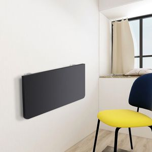 Tavolo da Pranzo Pieghevole a Parete in Legno Nero RT, Design Semplice, Scrivania per Computer Portatile e Richiudibile per Studio - Product Image 2
