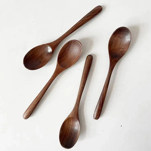 Cuchara para servir comida, cuchara de té hecha a mano con madera noble, juego de cucharas de madera natural, precio más bajo - Product Image 6