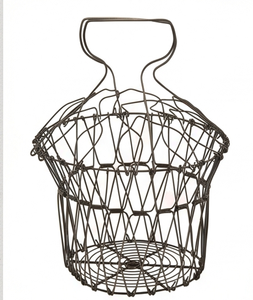 Cesta de Almacenamiento de Alambre Metálico Premium con Asa, Diseño Rústico, Organizador Multiusos, Elegante Adorno para el Hogar - Product Image 1