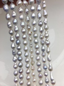 Perles de culture d'eau douce baroques blanches AA, 5,5-6,5 mm, 6-9 mm, brin en vrac naturel pour la fabrication de bijoux en gros - Product Image 3