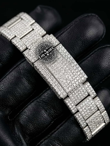Reloj Personalizado con Diamantes Moissanite VVS para Hombre, Esfera Completamente Adornada con Moissanite, Números Arábigos, Reloj Mecánico de Pulsera - Product Image 3