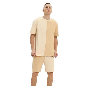 Men's Eco-Friendly Bamboo Fiber <b>Knitted</b> Solid Casual Hooded Breathable Windbreaker Short <b>Set</b> Plus Size Summer in Best Sale - Product Image 1