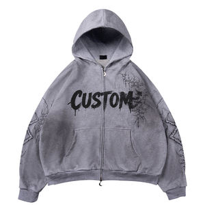 Hoodie personnalisé à épaules tombantes en molleton de coton épais pour les labels de streetwear américains, avec impression en relief - Product Image 4
