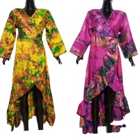 Nouvelle Arrivée Robe Longue en Soie Fluide et Confortable pour Femme, Style Bohème Gypsy Vintage à Motifs Floraux, Coupe Trapèze, Élégante et Naturelle