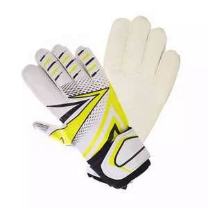 Gants de gardien de but de football personnalisés, doigts entièrement couverts, blanc et noir, en cuir, fermeture auto-agrippante, unisexe, respirants, antidérapants - Product Image 2