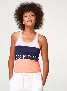 Camiseta sin mangas deportiva para mujer Sprit, con bloques de color, chaleco transpirable de poliéster tejido con logo frontal - Product Image 4