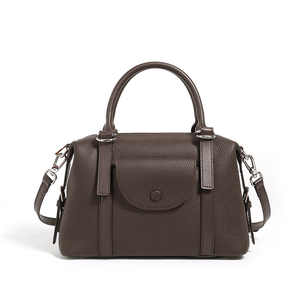 Sac à main pour femme en cuir véritable avec rabat, bandoulière amovible, classique, élégant, pour usage quotidien, motif litchi noir - Product Image 2