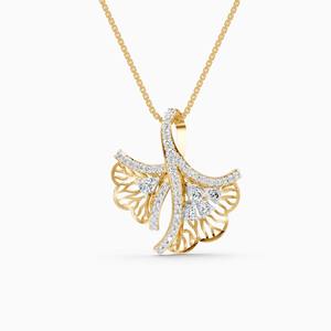 Colgante Butterfly Grace con diamante cultivado en laboratorio de 0.75 quilates en oro amarillo, blanco y rosa de 9 quilates - Product Image 3