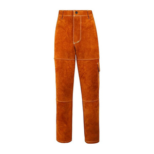 Heavy Duty Cowhide <b>Split</b> Leather Welding Pants Flame and Heat Resistance for Industrial Safety Firefighting Leg Protection - Product Image 6