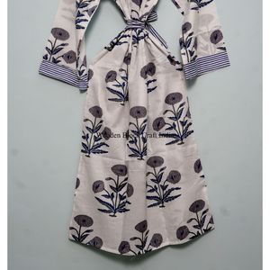 Nuevo Kimono de Algodón Estampado a Mano para Mujer con Cinturón, Ligero, Estilo Boho, para Usar como Ropa de Dormir o para el Verano - Product Image 6