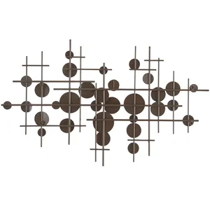 Sculpture murale décorative en métal abstrait moderne, design géométrique irrégulier, décoration murale pour la maison, 23x35,5 pouces - Product Image 4