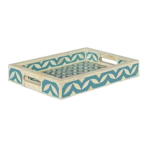 Elegante Bandeja Hecha a Mano con Incrustaciones de Hueso para Servir, Decoración del Hogar, Regalo Ecológico Premium - Product Image 2