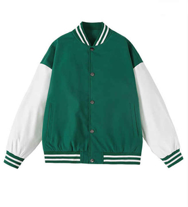 OEM Wholesale Men's Varsity <b>Jacket</b> Customized Front Breathable High Street Style <b>Waterproof</b> Leather Woven Winter Plus Size - Product Image 5