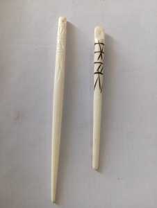 Palillos para el Cabello de Hueso Natural Tallados a Mano, Accesorios para el Cabello de Estilo Vintage, Ecológicos y Sostenibles para Mujeres y Niñas - Product Image 4