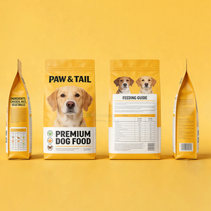 Sac d'emballage pour aliments pour animaux de compagnie à fond plat imprimé sur mesure, sac en plastique à fermeture éclair pour aliments pour chiens de 5 kg, vente en gros - Product Image 3