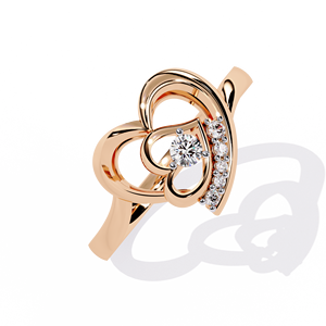 Bague Fleur Classique en Or Massif 14 carats pour Femme, Diamant Rond Taillé, Idéale pour Cadeau, Fiançailles, Anniversaire, Mariage - Product Image 2
