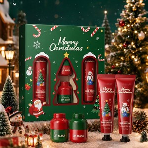 High Quality Christmas Gift Set Hand <b>Cream</b> & <b>Lip</b> Mask Moisturizing for Normal Skin Adults Natural Scent Customizable - Product Image 1