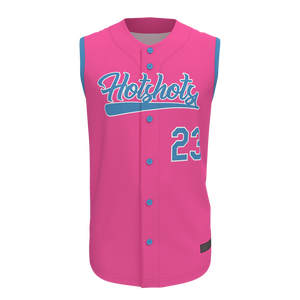 Custom Sleeveless Baseball Jersey Full Button Team Uniform Personalized Baseball <b>Shirt</b> with Logo Name Number OEM - Product Image 1