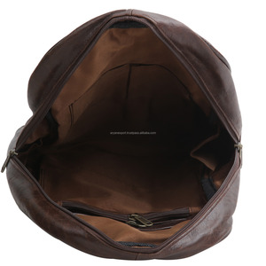 Mochila De cuero marrón auténtico para estudiantes universitarios, mochila clásica y elegante - Product Image 6