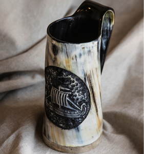 Taza Vikinga Personalizada de Cuerno de Búfalo Real con Acabado Pulido, Regalo Nórdico Único de la India - Product Image 5