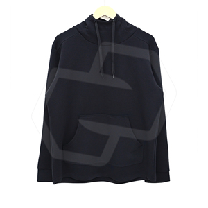 Sweat-shirt décontracté respirant en molleton écologique 240g, col montant, bleu marine, personnalisé OEM pour homme, idéal pour l'hiver - Product Image 1