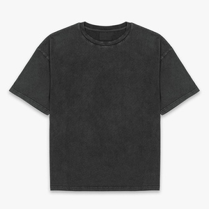 Camiseta de Manga Corta Negra para Hombre, Ajuste Perfecto, Estilo Casual, Tejido de Punto Jersey, Cuello Redondo, Color Sólido, Diseño Liso, Secado Rápido, Transpirable, 320g - Product Image 1