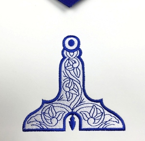 Senior Warden Blue Lodge Apron White & Blue Premium Masonic Regalia Adjustable Belt - Product Image 2