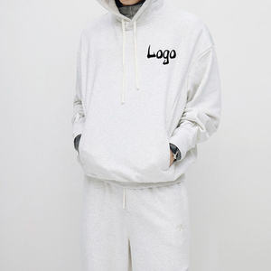 High Quality Cotton <b>Tracksuit</b> Men Custom Embroidery logo Hoodies and Jogging Sweatpants Set Luxury Oversized Unisex Sweatsuit - Product Image 3