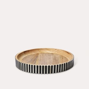 Bandejas Redondas de Madera con Incrustaciones de Hueso, Hechas a Mano, Artísticas, Decorativas, para Comedor, Cocina, Restaurante, Hogar - Product Image 3