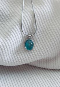 Collier en pierre d'aquamarine naturelle, pendentif bleu, plaqué or, vintage, minimaliste, bijoux en pierres précieuses, cadeau pour femmes, fait à la main - Product Image 2