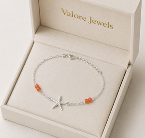 Bracelet étoile de mer |   Bracelet en argent sterling 925 avec pendentif étoile de mer et pierres précieuses - Product Image 6