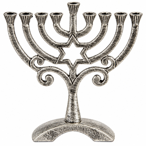 Ménorah de Hanouka en aluminium poli sur mesure, 9 branches, plaqué argent, chandelier en métal pour la vente en gros d'articles de Judaica - Product Image 4