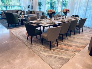 Handmade Wool/Silk Tufted Geometric Pattern High Pile Extra Thick Washable Carpet <b>Rugs</b> for Living/Adult Room Modern Style - Product Image 3
