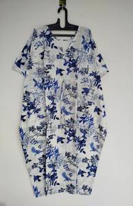 Robe kaftan en coton indien faite à la main, paréo de plage, coupe décontractée, kimono - Product Image 4