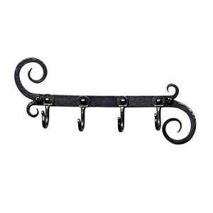 Decorative Powder Coated Finished Iron <b>Hook</b> Rail 5 Eco Friendly <b>Hooks</b> For Hanging Clothes Caps Hats Umbrellas keys - Product Image 5
