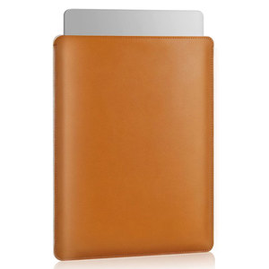 Brown Leather <b>Laptop</b> <b>Sleeve</b> with Flap Closure for Portable Protection PU Leather Customized - Product Image 1