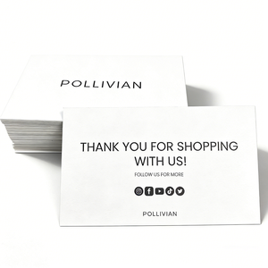 Iconos Personalizados para Redes Sociales, Tarjeta de Agradecimiento Empresarial Elegante y Minimalista con Acabado Blanco Mate para Comprar con Nosotros - Product Image 1