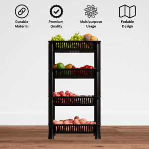 4-Tier Multipurpose <b>Vegetable</b> & Fruit Storage Rack for Kitchen | Stackable Space-Saving Organizer <b>Basket</b> <b>Stand</b> - Product Image 4