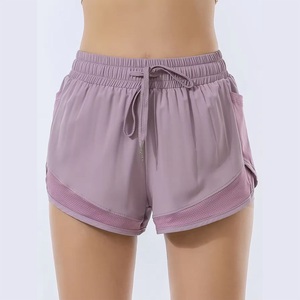 Contrast Mesh Panel pattern Super Mesh And Polyester Made <b>Ladies</b> Double Layer Soccer <b>Shorts</b> <b>Jersey</b> Adventure Activities <b>Short</b> - Product Image 1