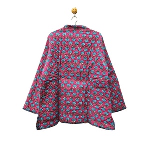 Chaqueta acolchada de algodón de estilo bohemio Vintage hecha a mano para mujer invierno suave ajuste cómodo transpirable estampado rayas botón - Product Image 6
