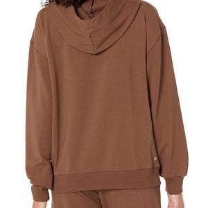 Nouveau style de vêtements décontractés pour femmes, sweat-shirts à capuche, manches raglan surdimensionnées, cordon de serrage assorti, sweat-shirt court pour femmes - Product Image 2