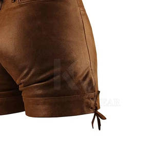 Shorts en cuir décontractés pour hommes avec intérieur doux et design fonctionnel - Product Image 4